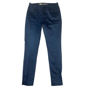 Old Navy Rockstar Mid Rise Skinny Jeans Dark Indigo Blue Womens 8 Regular